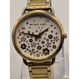 Michael Kors Portia watch MK3840 Gold Tone Ladies' Watch. New Battery. 6.5" Band